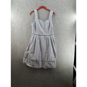 Lands End Seersucker Striped Sleeveless Cotton Dress Size 10  Fully Lined
